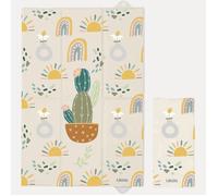 Matelas à Langer de Voyage 40x60 cm - KIKIDO - Tapis à Langer Bébé - Nomade, Pliable, Imperméable et Portable - Cactus