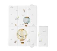 Matelas à langer de voyage pliable pour bébé, doux, imperméable et portable (ballons)