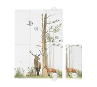 Matelas à langer de voyage pliable pour bébé, doux, imperméable et portable (bois)