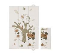 Matelas à langer de voyage pliable pour bébé, doux, imperméable et portable (koala)