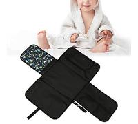 Matelas à langer de voyage portable avec petit sac de rangement pour mamans, papas, pour promenades en poussette ou sac à langer (géométrie colorée)