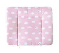 roba Matelas à Langer Nettoyable 85 x 75 cm Kleine Wolke rosa - Bords Rehaussés - pour Table à Langer - Sans Phtalate - Motif Nuage sur Fond Rose