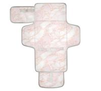 Matelas à langer imperméable réutilisable avec poche à mouchoirs pour bébé et nourrisson, kit station de voyage, texture marbre de luxe or rose