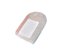 matelas a langer lapinou - coton/polyester - + 2 éponges - blanc/rose - 50 x 75 cm