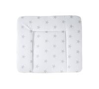 Roba Matelas à langer Little Stars 85 x 75 cm – Blanc, étoiles grises – Bords rehaussés