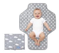 Matelas à langer portable de voyage pour bébé - Matelas à langer compact imperméable avec oreiller intégré - Station à langer légère et pliable, cadeau de douche nouveau-né