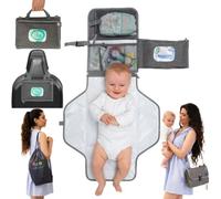 Matelas à langer portable - Matelas à langer avec matelas à langer imperméable - Kit d'embrayage pliable - Station à langer portable et organisateur de couches pour table à langer ou voyage