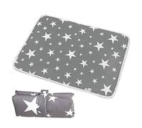 Matelas à langer portable pliable | 35 cm x 60 cm | Matelas à langer imperméable pour la maison, les voyages à l'extérieur (étoile grise)