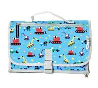 Matelas à langer portable pour bébé et tout-petit | Plusieurs Conceptions / Modèle | Extensible, léger et facile à nettoyer | Poches zippées multiples et doublure rembourrée (Conception: Excavateur)