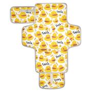 Matelas à langer portable réutilisable avec poche à mouchoirs, matelas à langer imperméable pour bébé, kit station de voyage, mignon et simple, canards jaunes