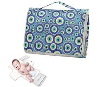 Matelas à langer portable réutilisable avec poche à mouchoirs, mauvais œil, bleu marine, matelas à langer de voyage pour nouveau-nés, filles et garçons, cambiador de pa?ales para Bebes