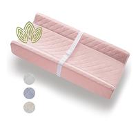 Matelas à langer profilé en coton bio avec matelas en mousse imperméable, comprend une housse douce, amovible et lavable, sangle de sécurité, fond antidérapant, surmatelas pour table à langer et