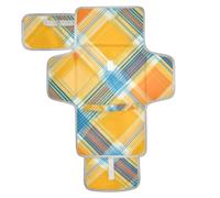 Matelas à langer réutilisable à carreaux jaunes avec poche à mouchoirs - Matelas à langer imperméable pour bébé avec oreiller intégré