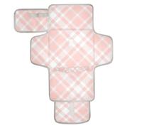 Matelas à langer réutilisable à motif damier rose chair avec poche à mouchoirs, matelas à langer portable pour bébé avec oreiller intégré cambiador de pa?ales para Bebes