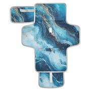 Matelas à langer réutilisable à texture marbre bleu et doré avec poche en tissu, tapis à langer portable pour bébé, station de voyage, kit cambiador de pa?ales para Bebes