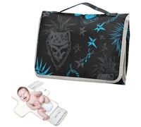 Matelas à langer réutilisable avec chaîne de poche en tissu Punk Bleu Portable Matelas à langer léger et pliable Cambiadores de pa?ales para Bebes