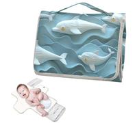 Matelas à langer réutilisable avec poche à mouchoirs 3D Loch Dolphin Blanc Bleu Tapis à langer Matelas à langer Kit de voyage pour bébé Cambiador de pa?ales para Bebes