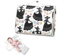 Matelas à langer réutilisable avec poche à mouchoirs Cinco De Mayo Silhouette Noir Tapis imperméable pour bébé et nourrisson Kit de station de voyage Cambiadores de pa?ales para Bebes