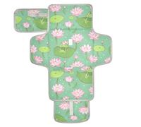 Matelas à langer réutilisable avec poche à mouchoirs, matelas à langer imperméable, léger et pliable, station à langer animal, grenouille, fleur, dessin animé