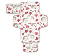 Matelas à langer réutilisable avec poche à mouchoirs, matelas à langer pour bébé, kit de station de voyage, simple printemps, hérisson rouge