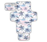 Matelas à langer réutilisable avec poche à mouchoirs - Matelas imperméable pour bébé - Léger et pliable - Coco tropical - Aquarelle