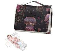 Matelas à langer réutilisable avec poche à mouchoirs, méduse de rêve, or rose, pour la Saint-Valentin, S, portable, kit de voyage pour bébé, cambiadores de pa?ales para Bebes