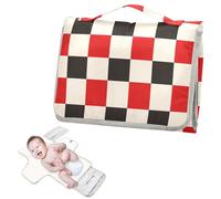 Matelas à langer réutilisable avec poche à mouchoirs, motif à carreaux rouges et blancs, matelas à langer imperméable pour nouveau-nés fille et garçon, cambiador de pa?ales para Bebes