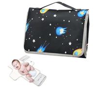 Matelas à langer réutilisable avec poche à mouchoirs Motif étoiles filantes Dessin animé Ciel noir Pour table à langer Léger et pliable Cambiadores de pa?ales para Bebes