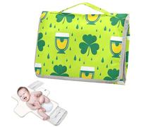 Matelas à langer réutilisable avec poche à mouchoirs, motif trèfle, vert, gouttes de pluie, pour bébé, kit de voyage cambiadores de pa?ales para Bebes