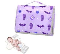 Matelas à langer réutilisable avec poche à mouchoirs pour Halloween, gribouillage sorcière, boule de cristal, coussinets imperméables pour bébé, station de voyage, kit cambiadores de pa?ales para