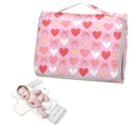 Matelas à langer réutilisable avec poche à mouchoirs pour la Saint-Valentin, cœurs roses, nœuds rouges pour table pour nouveau-nés fille et garçon, cambiador de pa ales para Bebes