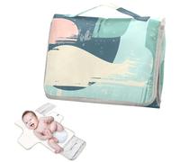 Matelas à langer réutilisable avec poche à mouchoirs pour mamans, papas - Art pastel couleur abstrait