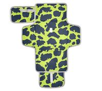Matelas à langer réutilisable avec poche à mouchoirs pour table à langer, kit de station de voyage, imprimé léopard, vert citron et bleu marine