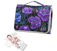 Matelas à langer réutilisable avec poche à mouchoirs Style gothique Bleu pavot menthe violet Matelas à langer portable avec oreiller intégré Cambiadores de pa?ales para Bebes