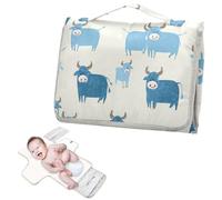 Matelas à langer réutilisable avec poche à mouchoirs style Oliver Jeffers Bull Baby Blue Baby pour table à langer, kit de voyage pour bébé, cambiadores de pa?ales para Bebes