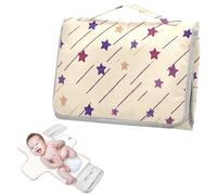 Matelas à langer réutilisable avec poche à mouchoirs style Oliver Jeffers étoiles violettes à rayures pour table de bébé Kit de voyage cambiador de pa ales para Bebes