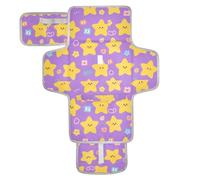 Matelas à langer réutilisable avec poche à mouchoirs, tapis à langer portable, léger et pliable, avec étoiles violettes, jaunes et mignonnes