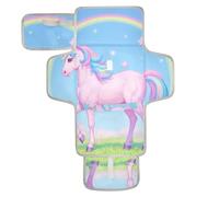 Matelas à langer réutilisable avec poche à mouchoirs, tapis à langer portable, léger et pliable, motif licornes arc-en-ciel blanches