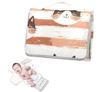 Matelas à langer réutilisable avec poche à mouchoirs, tapis à langer portable pour bébé pour mamans, papas - Moo, chats mignons orange