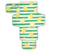 Matelas à langer réutilisable avec poche à mouchoirs Vert et blanc rayé Citron Fruit Matelas à langer Portable pour bébé Station de voyage Kit cambiadores de pa?ales para Bebes