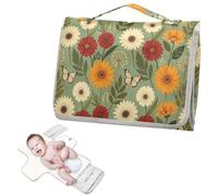 Matelas à langer réutilisable avec poche à mouchoirs Vert olive Boho Botanique Fleurs sauvages Matelas à langer Voyage Voyage Station Kit cambiadores de pa?ales para Bebes