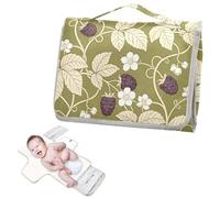 Matelas à langer réutilisable avec poche à mouchoirs William Morris Retro Raspberry Grass Green Portable Matelas à langer pour bébé Léger et pliable Cambiadores de pa?ales para Bebes