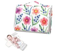 Matelas à langer réutilisable avec poche en tissu aquarelle moderne fleurs sauvages Bloom Matelas à langer de voyage léger et pliable Cambiador de pa?ales para Bebes