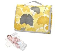 Matelas à langer réutilisable avec poche en tissu, feuilles de ginkgo botanique, tapis à langer de voyage pour mamans, papas, cambiadores de pa?ales para Bebes
