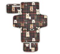 Matelas à langer réutilisable avec poche en tissu imperméable pour bébé avec oreiller intégré Motif chiens mignons