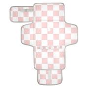 Matelas à langer réutilisable avec poche en tissu imperméable pour bébé, léger et pliable, motif damier, rose