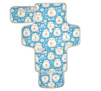 Matelas à langer réutilisable avec poche en tissu imperméable pour bébé, pour maman, papa, dessin animé, cochon d'Inde, bleu