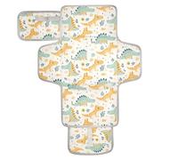 Matelas à langer réutilisable avec poche en tissu - Motif alligator jaune - Léger et pliable