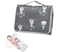 Matelas à langer réutilisable avec poche en tissu Motif crânes de buffle indien pour table de nouveau-né fille et garçon cambiadores de pa ales para Bebes