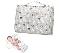Matelas à langer réutilisable avec poche en tissu pour amoureux des chiens, gris et blanc, matelas à langer imperméable pour nouveau-né fille et garçon, cambiadores de pa?ales para Bebes